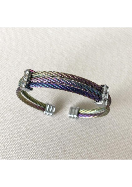 Renkli Hasır Çelik Kelepçe Küpe Set modelleri