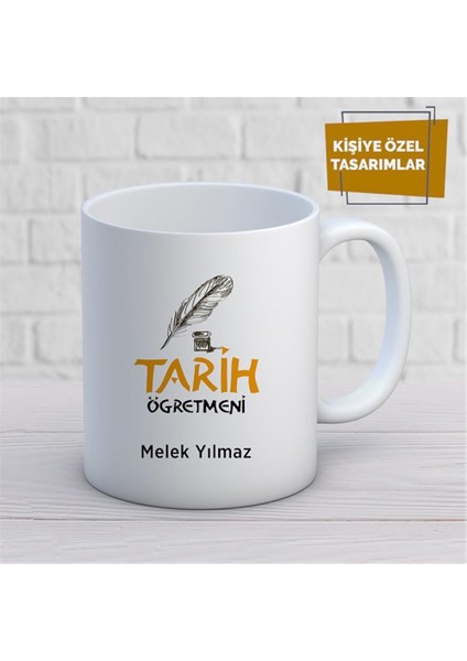 Kişiye Özel Isim Yazılabilir Tarih Öğretmeni Kupa Bardak