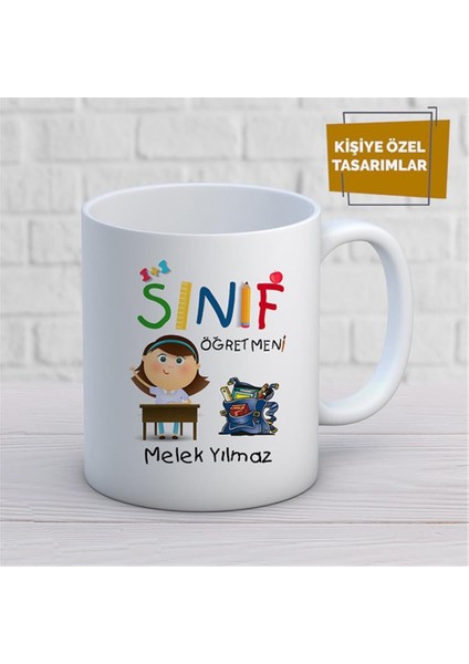 Kişiye Özel Isim Yazılabilir Sınıf Öğretmeni Kupa Bardak