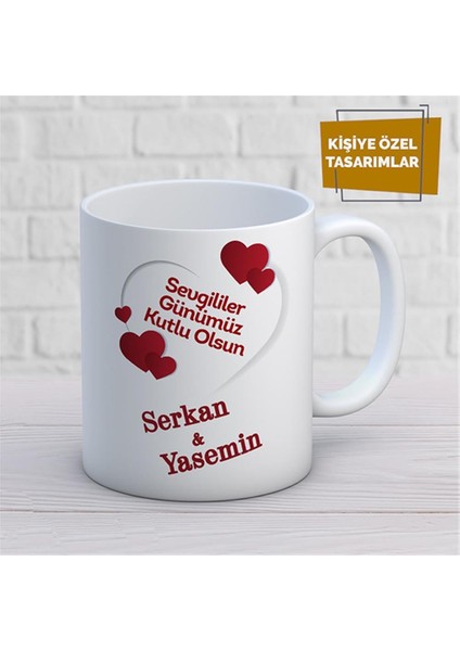 Kişiye Özel Isim Yazılabilir Sevgi Temalı Kupa Bardak
