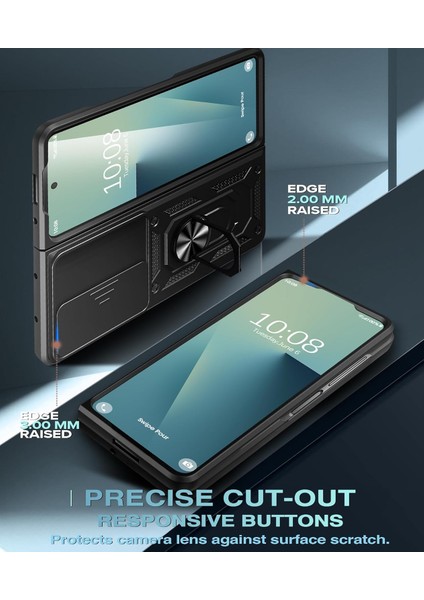 Samsung Galaxy Z Fold 7 Kılıf Kamera Korumalı Sürgülü Yüzüklü Standlı Military Armor Zırh Tank Kızaklı Kapak fiyatları
