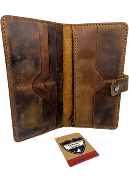 Taba El Yapımı Hakiki Deri Telefon Kılıflı Cüzdan