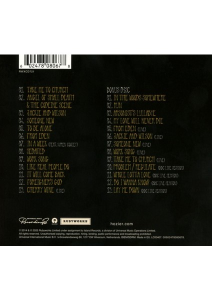 Hozier (Plak Değildir 2cd) (Plak Değildir Cd) fiyatları