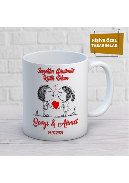 Kişiye Özel Isim Yazılabilir Sevgi Temalı Kupa Bardak