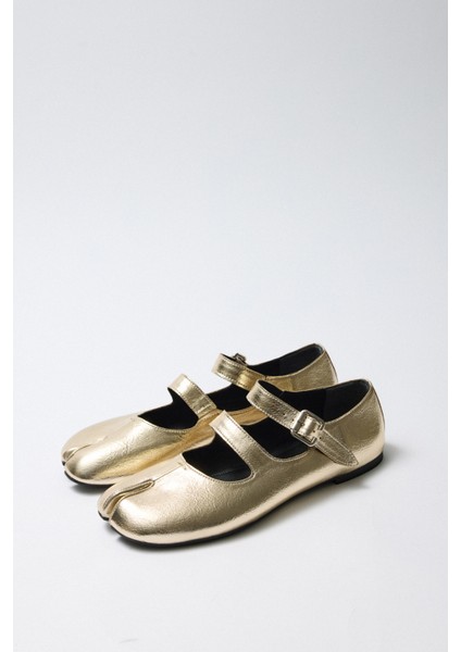 Babet 2525 - Parmak Arası Çift Bantlı Gold Kadın Babet fiyatları