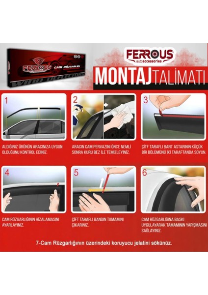 Toyota Corolla Ferrous Cam Rüzgarlığı 4lü 1999 2001 modelleri