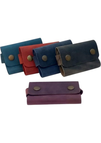 El Yapımı Hakiki Crazy Deri Kartlık Mor fiyatları