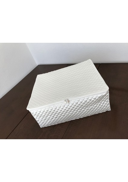 Yüksek Kaliteli Saten Kapitone Baza Altı Organizer, 50X40X20 cm modelleri