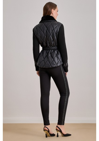 Relax Fit Siyah Kapitoneli Mont fiyatları