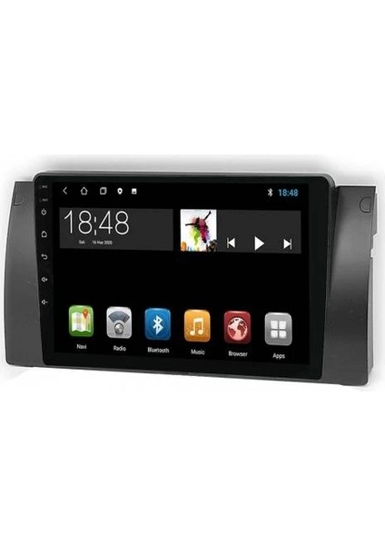 MYG-8128 Serisi Bmw E39 1996-2006 Model Uyumlu 8gb Ram 128GB Hafıza QLED Carplay Android Auto Destekli Multimedya Oem Navigasyonlu Teyp