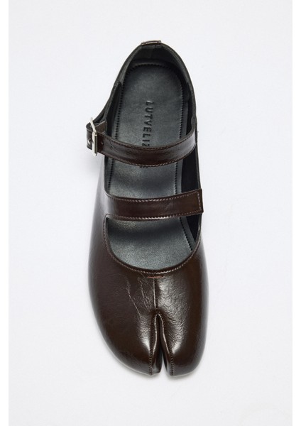 Babet 2525 - Parmak Arası Çift Bantlı Acı Kahve Kadın Babet modelleri