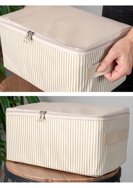 Küçük Boy Çizgili Antrasit Bavul Içi Düzenleyici Organizer Seyahat Hurcu 30X20X15CM fiyatları