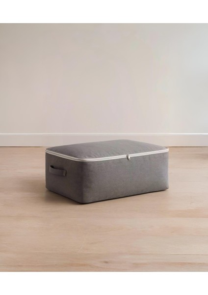 Iki Büyük Boy Kalın Kumaş Hurç, Çok Amaçlı Yastık ve Yorgan, 64X45X20 Cm, Gri modelleri