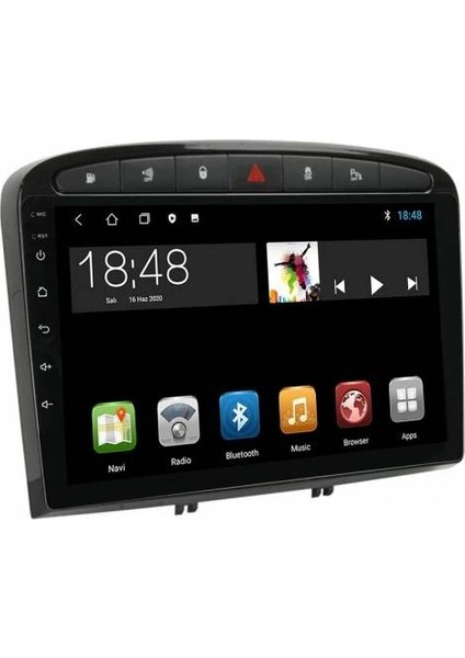 MYG-8128 Serisi Peugeout 308 2007-2014 Model Uyumlu 8gb Ram 128GB Hafıza QLED Carplay Android Auto Destekli Multimedya Oem Navigasyonlu Teyp