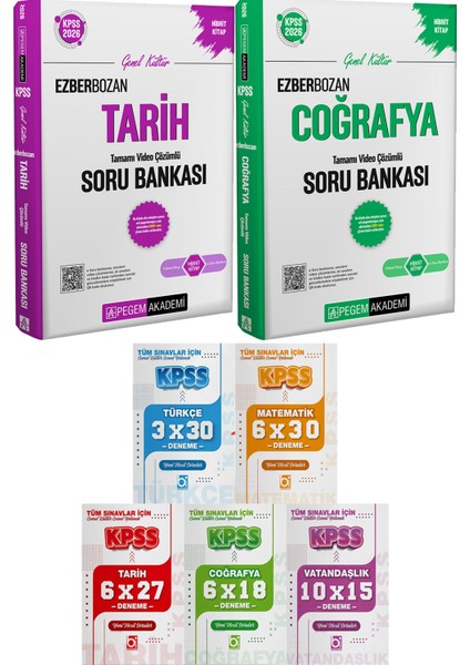 2026 Kpss Ezberbozan Tarih Coğrafya Soru Bankası - 5 Ders 31 Deneme