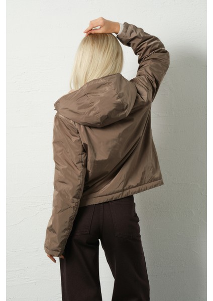 Çift Taraflı ,bir Yüzü Mikro Diğeri Şerpa Suni Kürk, Kapüşonlu Peluş Kadın Mont @zamora indirimleri