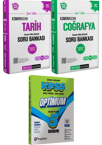 2026 Kpss Ezberbozan Tarih Coğrafya Soru Bankası - Lisans Optimum 5 Deneme