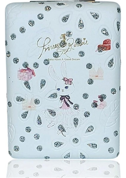 Dikdörtgen Makyaj Aynası Sevmli Tavşan Açık Pembe