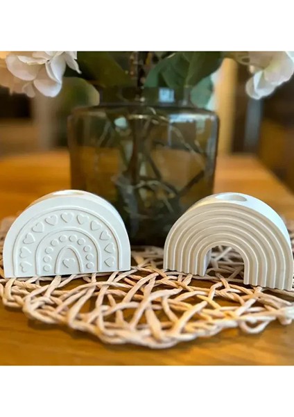 2'li Minimal Bohem Tarz Iskandinav Şamdan Seti – Hediyelik Modern Dekoratif Şamdan Mumluk