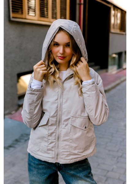 Çift Taraflı ,bir Yüzü Mikro Diğeri Şerpa Suni Kürk, Kapüşonlu Peluş Kadın Mont @zamora fırsatları