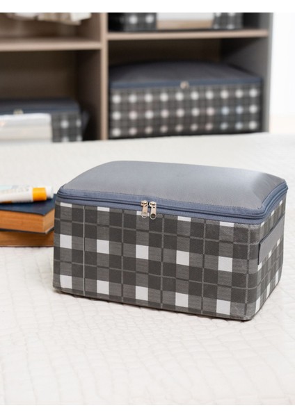 Gri Kareli Baza Altı Çekmece ve Bavul Içi Düzenleyici Seti, 30X20X15 cm (3'lü) fiyatları