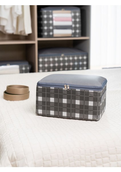Gri Kareli Baza Altı Çekmece ve Bavul Içi Düzenleyici Seti, 30X20X15 cm (3'lü) modelleri