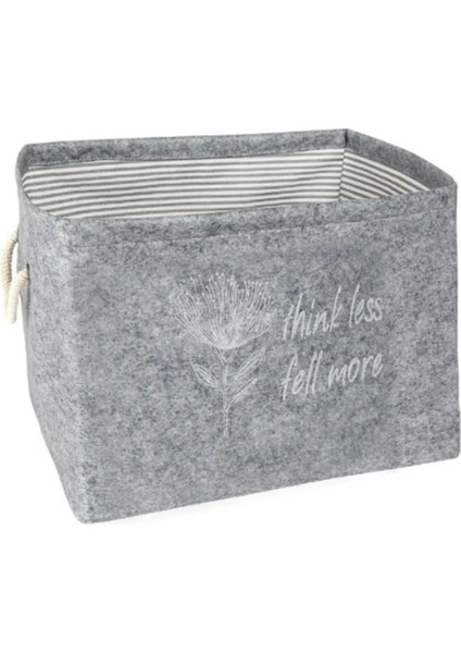 Mini Keçe Saklama Kutusu, Kulplu, Düzenleyici, Çok Amaçlı, 25X20X18, Gri