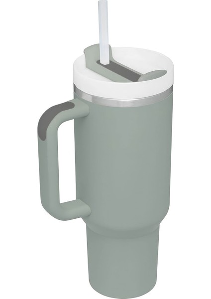 304 L Çelik 1,2 L Yeşil Pipetli El Termos Mug CIN856YS