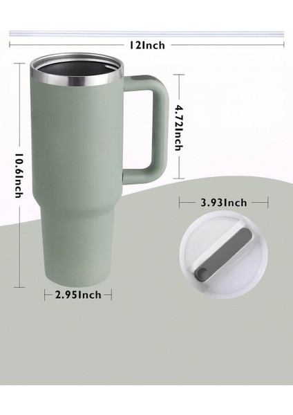 304 L Çelik 1,2 L Yeşil Pipetli El Termos Mug CIN856YS fırsatları