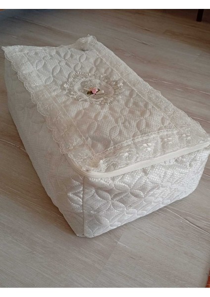 Iki Kişilik Ekru Bohça Seti, Fransız Motifli, Püsküllü, 20X30X60 cm Boyutlarda modelleri