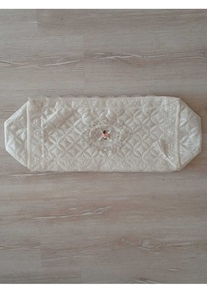 Iki Kişilik Ekru Bohça Seti, Fransız Motifli, Püsküllü, 20X30X60 cm Boyutlarda fırsatları