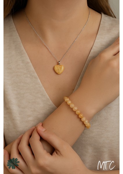 Sitrin Doğal Taş Bileklik & Kolye