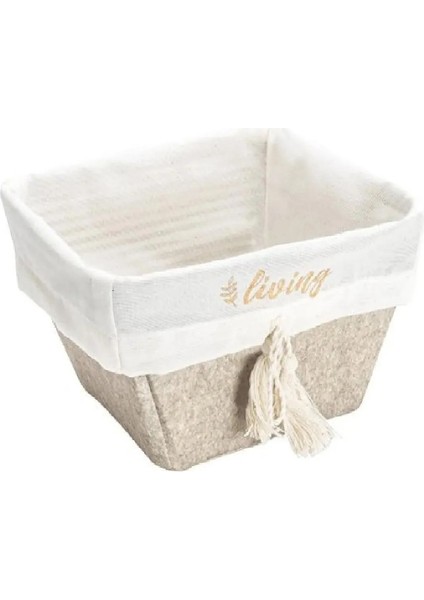 Bej Keçe Kare Sepet Maxi 20X20X13 Cm, Şık ve Kullanışlı Ev Dekorasyonu Ürünü