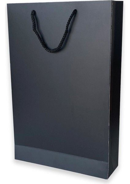10 Adet Siyah Karton İpli Çanta (25X38X8)