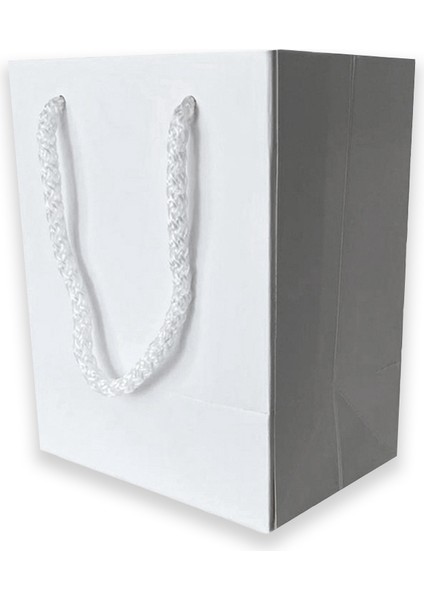 50 Adet Beyaz Kuyumcu Karton İpli Çanta (12X15X8)