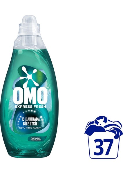 Omo Express Fresh Kötü Koku Karşıtı Beyaz ve Renkliler Sıvı Çamaşır Deterjanı 1480 ml