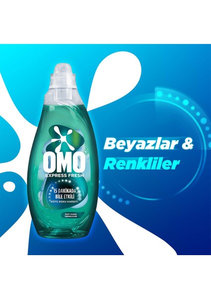 Omo Express Fresh Kötü Koku Karşıtı Beyaz ve Renkliler Sıvı Çamaşır Deterjanı 1480 ml fiyatları