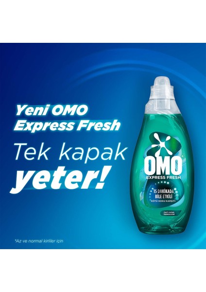 Omo Express Fresh Kötü Koku Karşıtı Beyaz ve Renkliler Sıvı Çamaşır Deterjanı 1480 ml modelleri