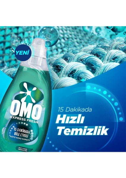 Omo Express Fresh Kötü Koku Karşıtı Beyaz ve Renkliler Sıvı Çamaşır Deterjanı 1480 ml