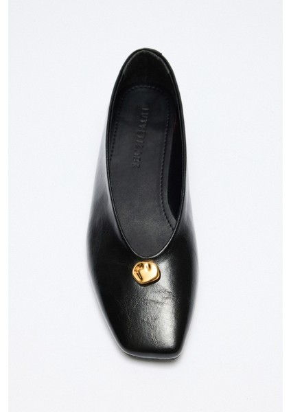 Babet 2528 - Gold Taş Detaylı Siyah Kadın Babet modelleri