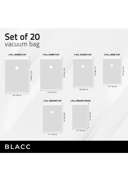 20'li Vakumlu Poşet Seti, Beyaz, Hızlı ve Temiz Saklama Çözümleri fiyatları