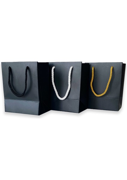 50 Adet Siyah Kuyumcu Karton İpli Çanta (12X15X8) modelleri
