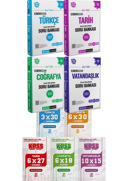 2026 Kpss Ezberbozan Türkçe Tarih Coğrafya Vatandaşlık Soru - 5 Ders 31 Deneme