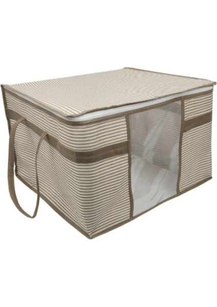 Pencereli Saklama Çantası 50X45X30 cm Kahve, Şık ve Fonksiyonel Depolama Çözümü