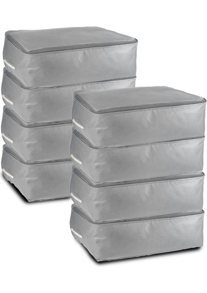 8'li Gri Çok Amaçlı Düzenleyici Set, 53X44X20 Cm, Şeffaf ve Kullanışlı.