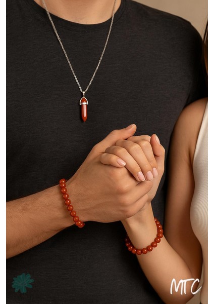 Akik (Agate) Doğal Taş Bileklik & Kolye