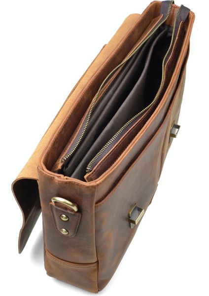 Hakiki Deri 13 Inc Çok Bölmeli Evrak ve Laptop Çantası