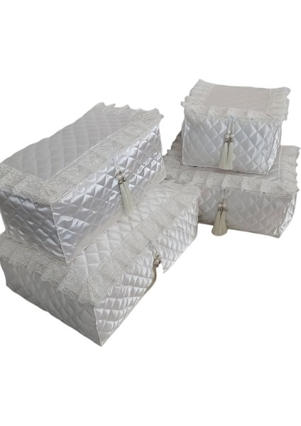 Ekru 4 Parça Hürç Seti, Şık ve Kullanışlı Ev Dekoru Ürünü