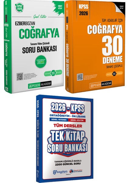 2026 Kpss Ezberbozan Coğrafya Soru 30 Deneme - Ortaöğretim Ön Lisans Tek Kitap Soru