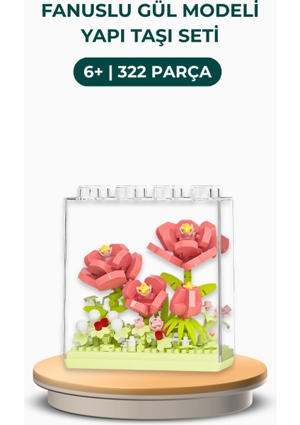 Fanuslu Gül Modeli Yapı Oyuncakları ve Yapı Taşı Setleri | Kendin Yap Blok Oyuncak & Çiçek Hobi Kitleri
